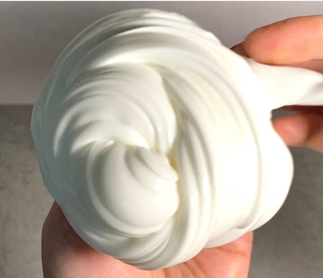 Thick white glossy slime