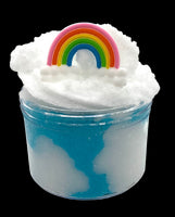 blueberry scented cloud slime, rainbow cloud slime
