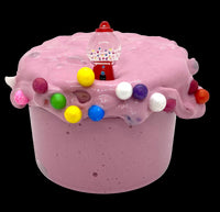 thick and glossy bubble gum slime