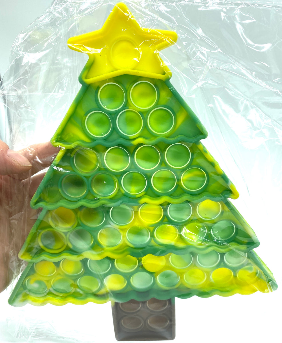 Marbled Christmas Tree Pop It, Popper, Stocking Stuffer | Lemons and Slimes