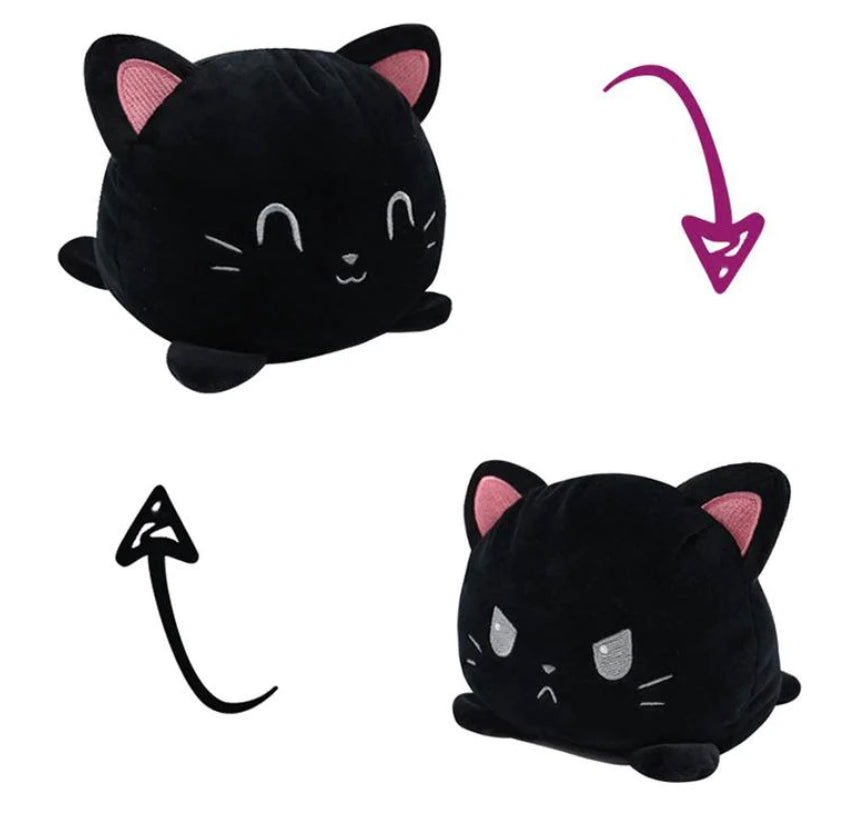 Reversible Black Cat Halloween Plush Toy